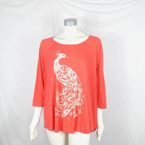 Lucky Brand Discharge Peacock Tee Shirt - Picture 2 of 6